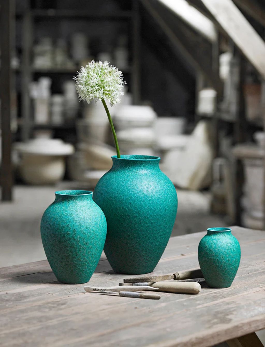 Knabstrup Keramik Vase h 20 cm, vert menthe