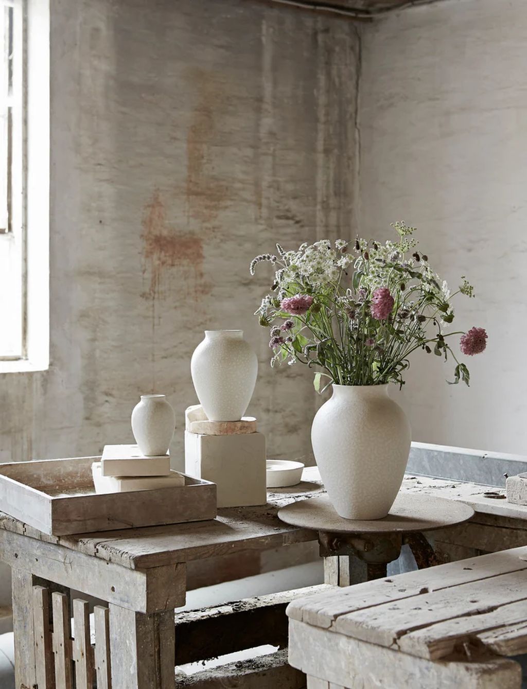 Knabstrup Keramik Vase H 20 Cm, White