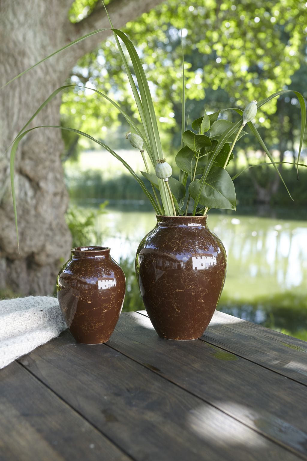 Knabstrup Keramik Vase Natura H 20 cm, marrón