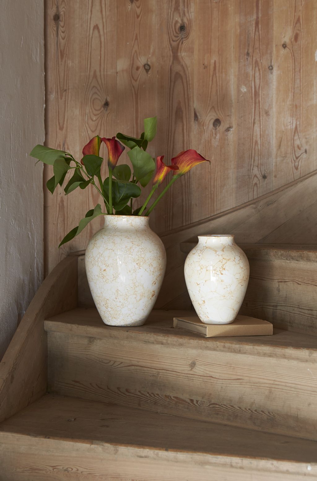 Knabstrup Keramik Vase Natura H 27 cm, blanco/marrón