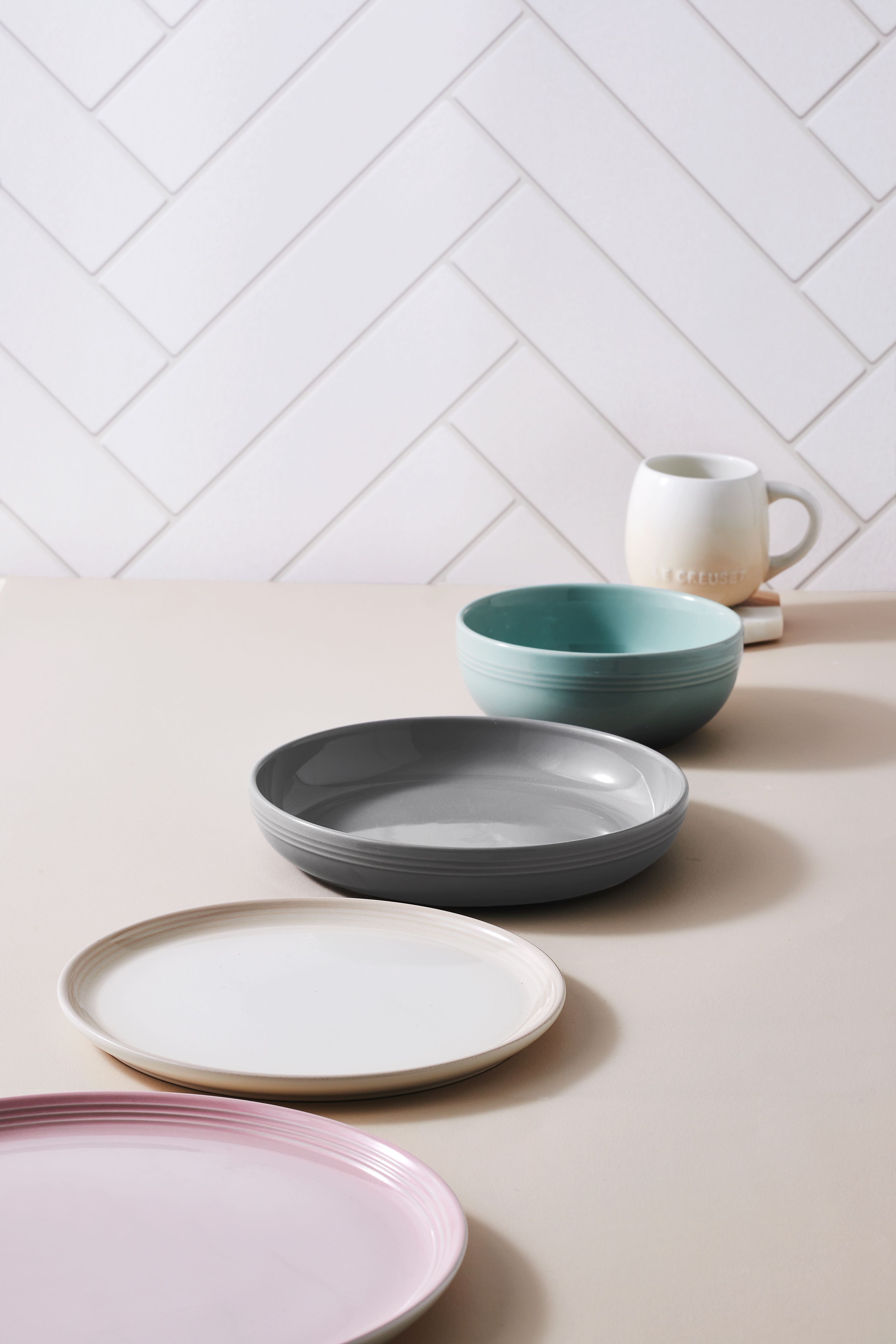 Le Creuset Kupé sidoplatt, skalrosa