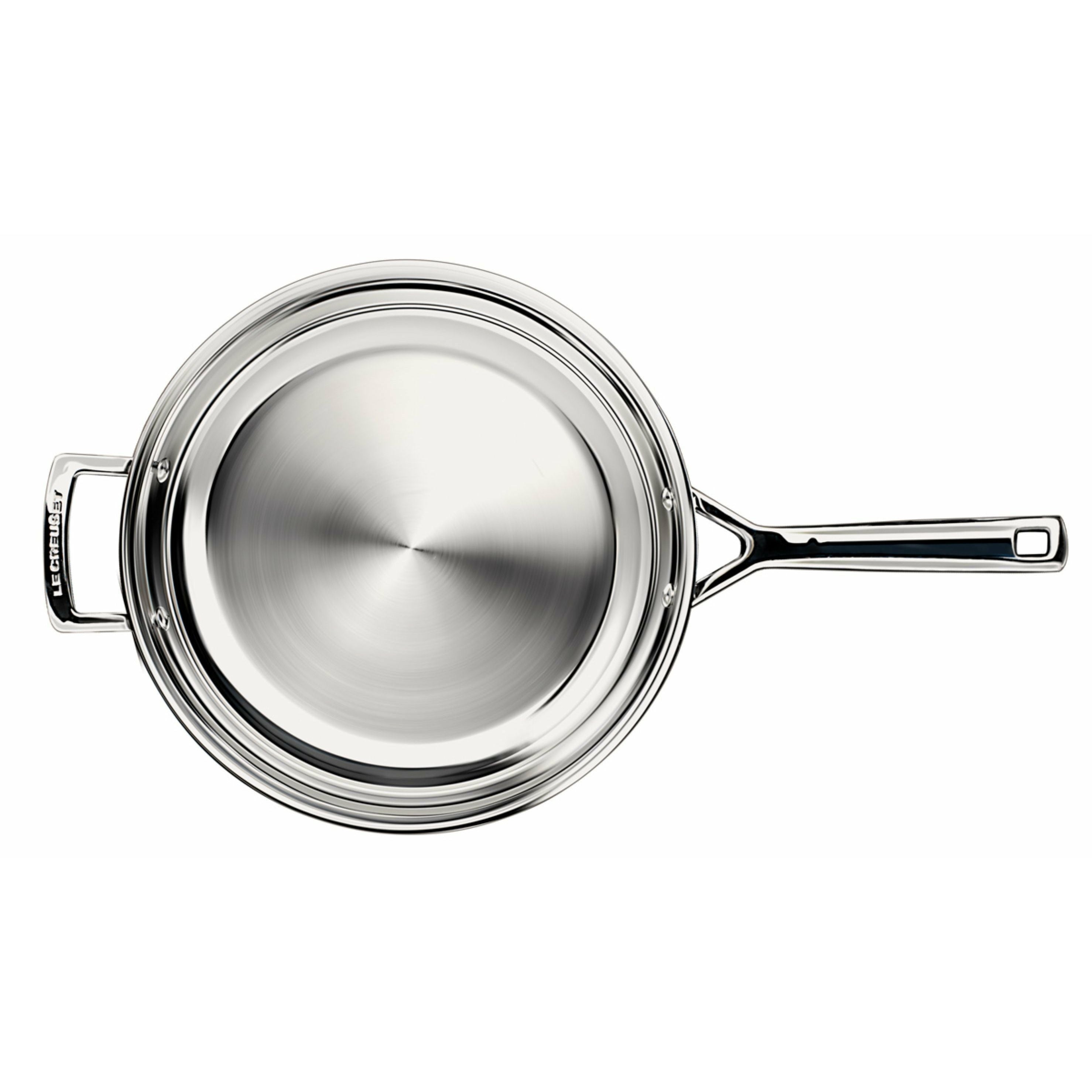 Le Creuset 3层不锈钢未涂层的煎锅，带有辅助手柄，28厘米