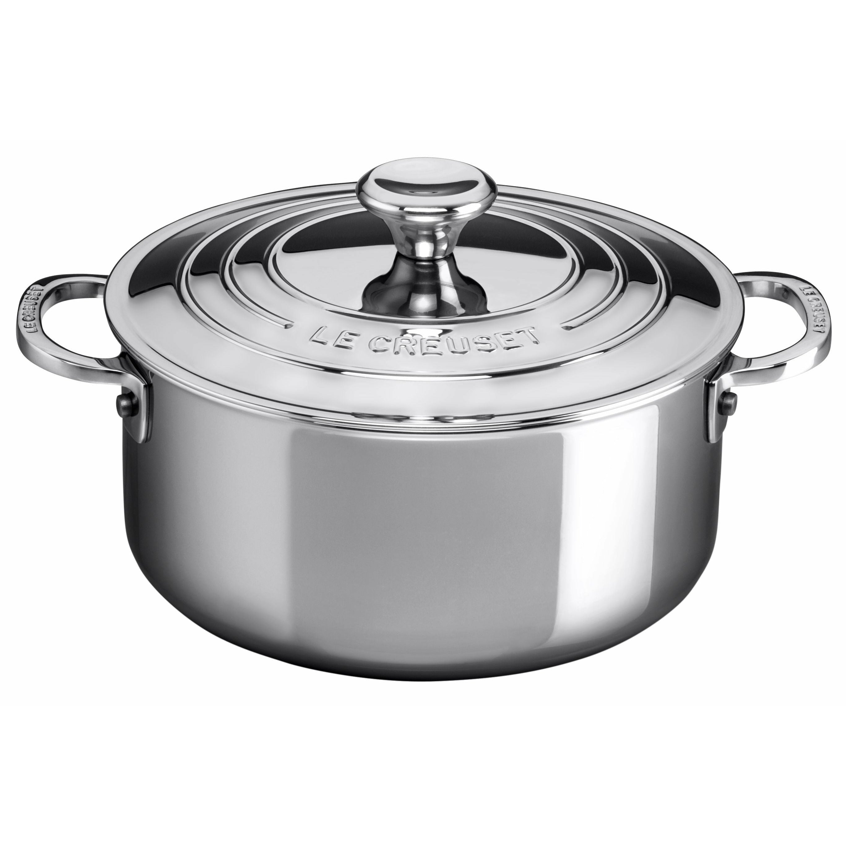 Casseruole in acciaio inossidabile firma Le Creuset 3 L con coperchio