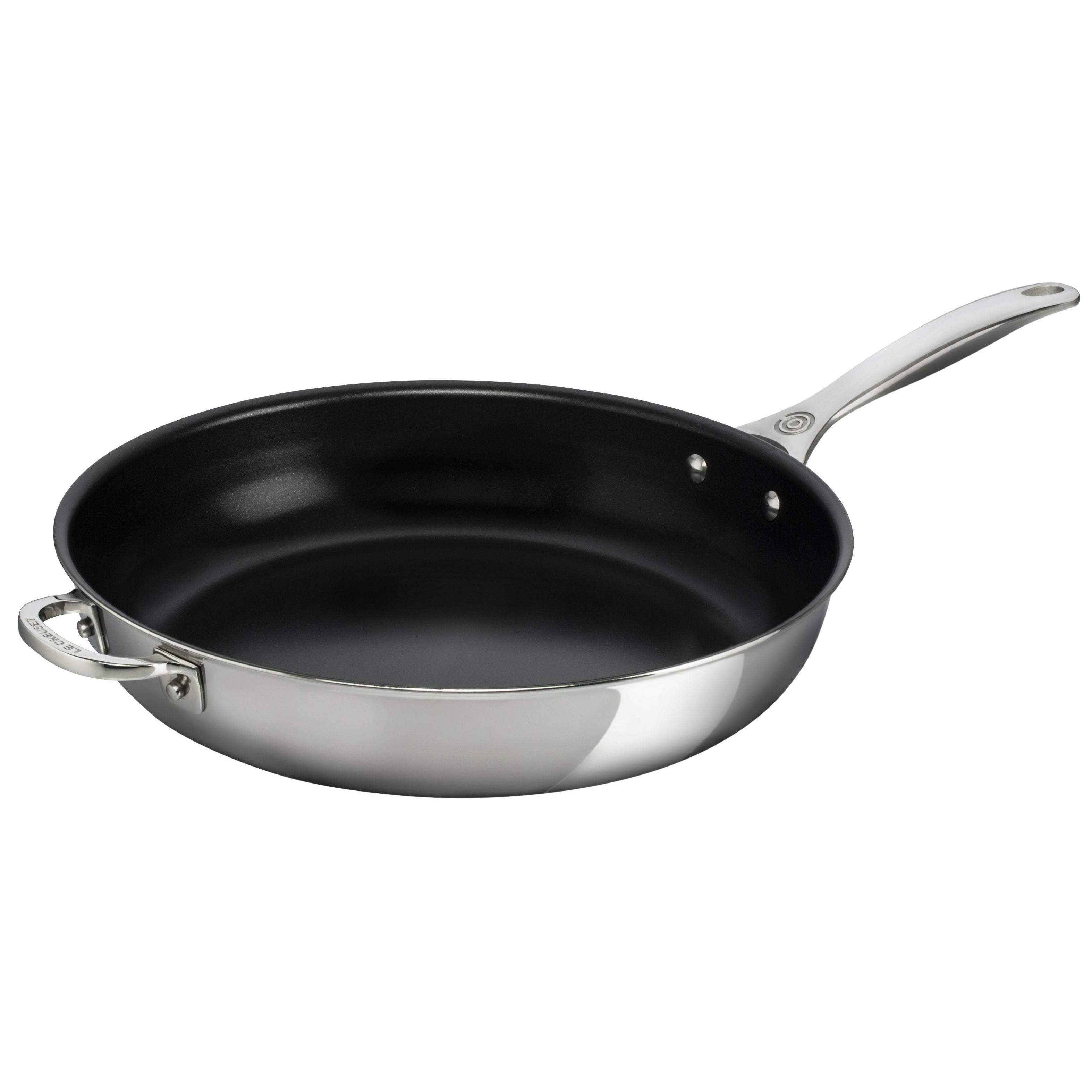Le Creuset Signature Stainless Steel Non Stick Deep Frying Pan 32 Cm With Helper Handle