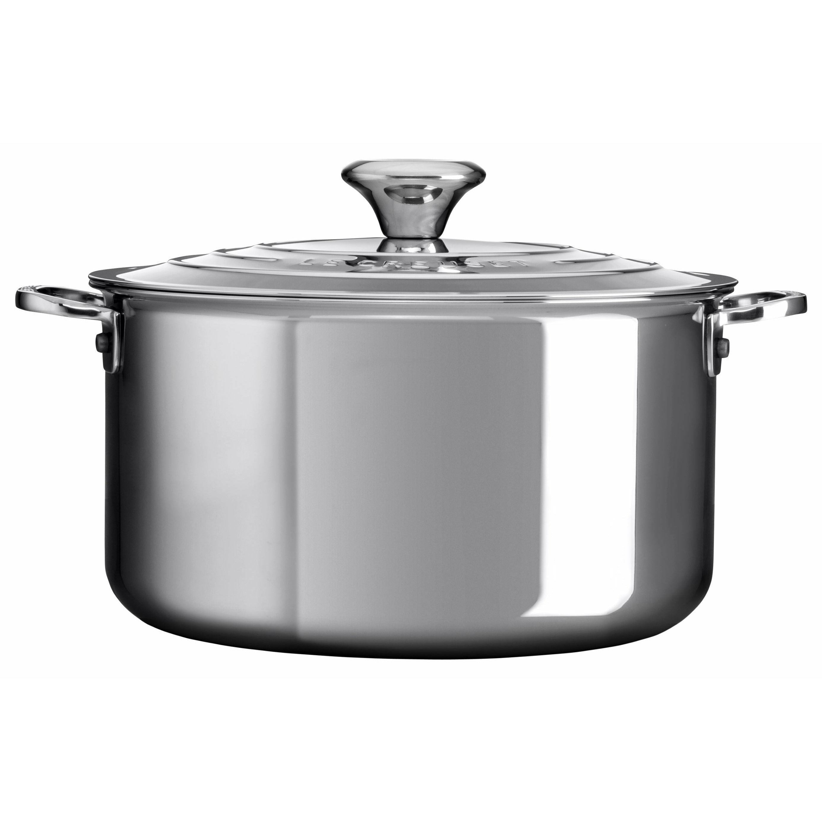 Casseruole profonda in acciaio inossidabile di le creuset con coperchio, 6 l