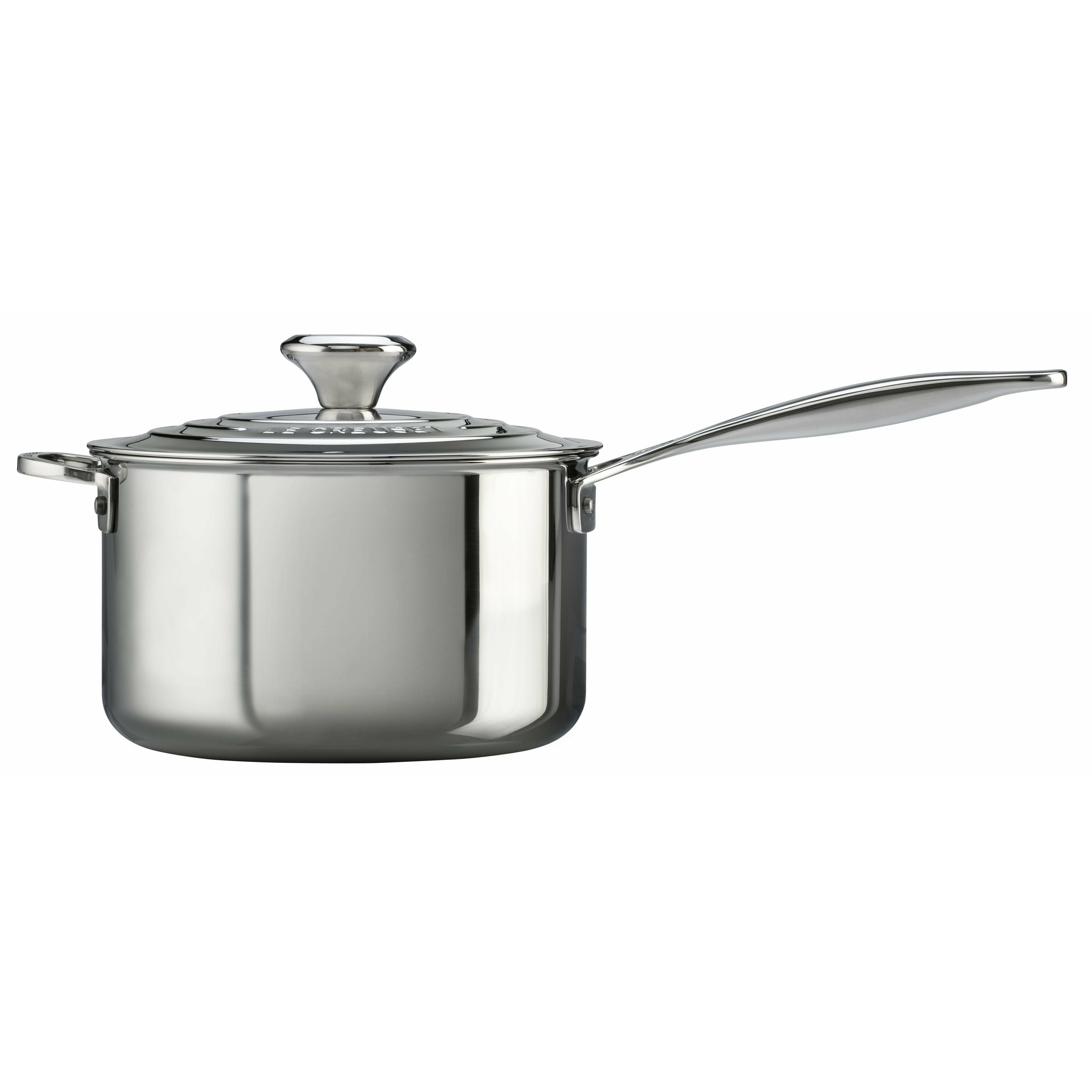 Le Creuset Signature Edelstahl -Topf 3,8 l mit Deckel und Helfergriff