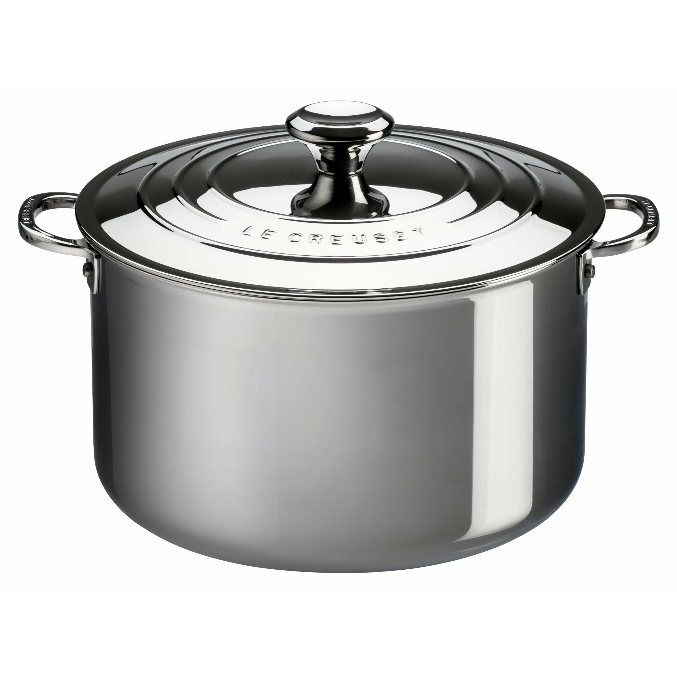 Le Creuset Signature Edelstahl -Stahl -Stock 6,6 l mit Deckel