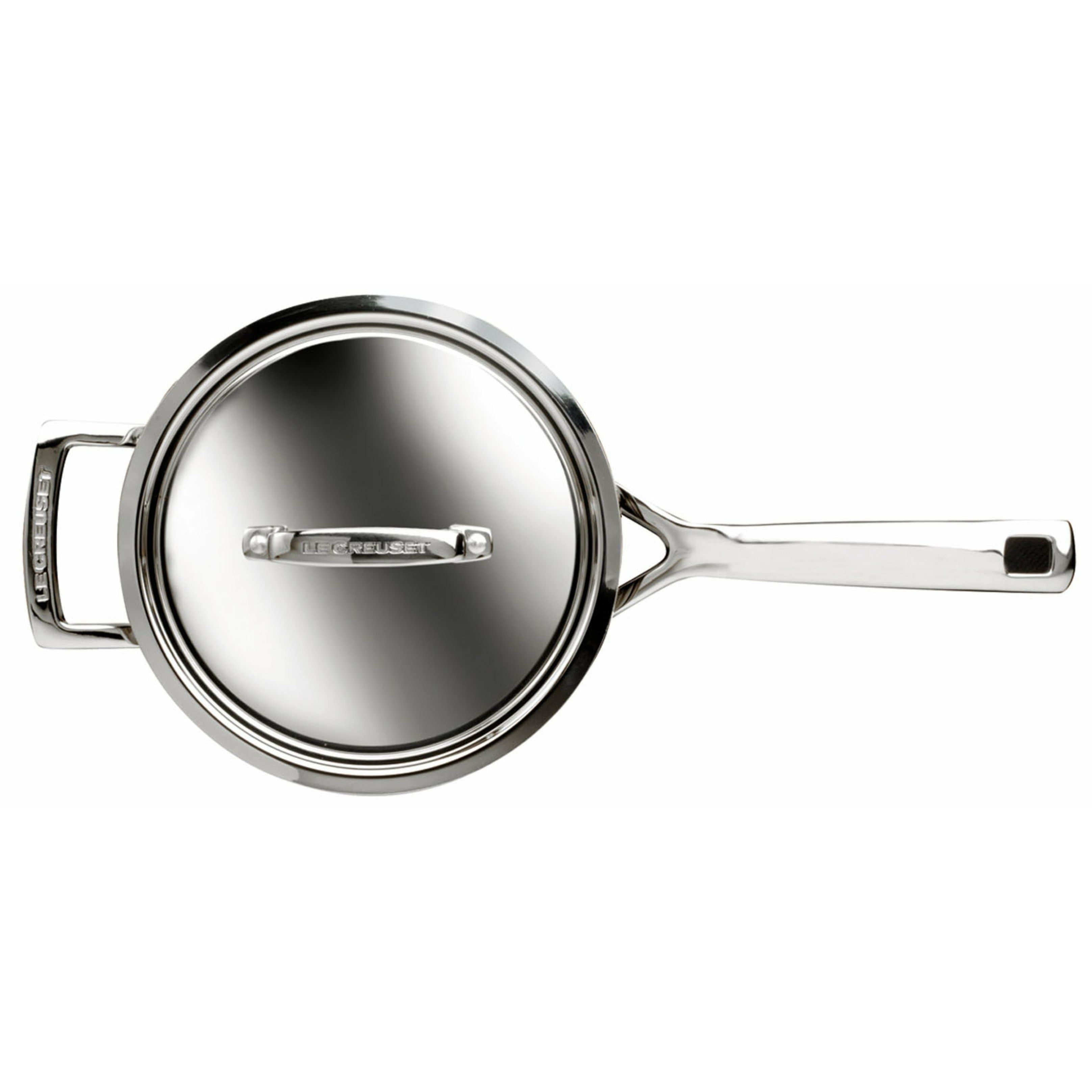 Le Creuset 3 skikt rostfritt stål kastrull med locket 1,9 L, 16 cm