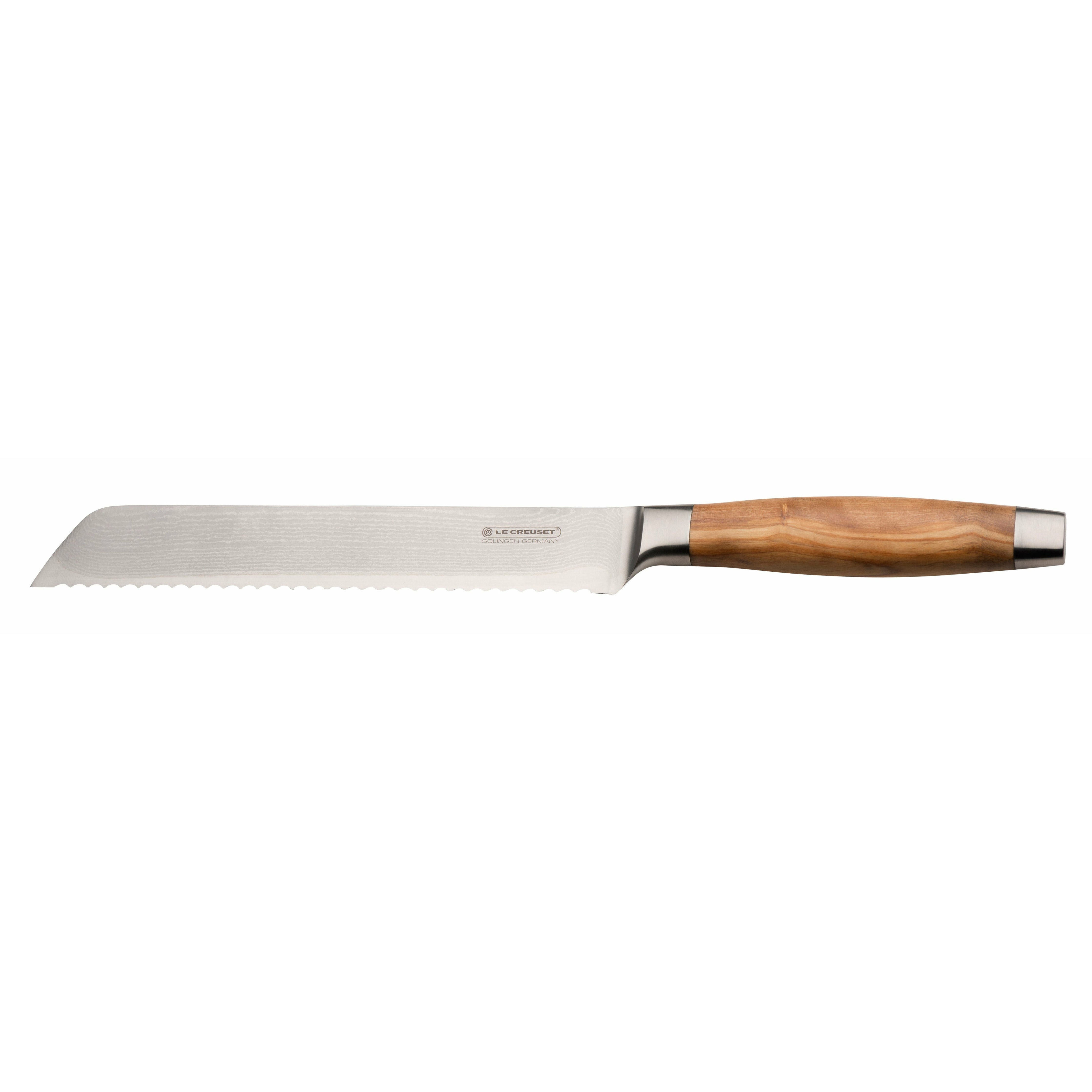 Le Creuset Bread Knife Olive Wooden Handle, 20 Cm