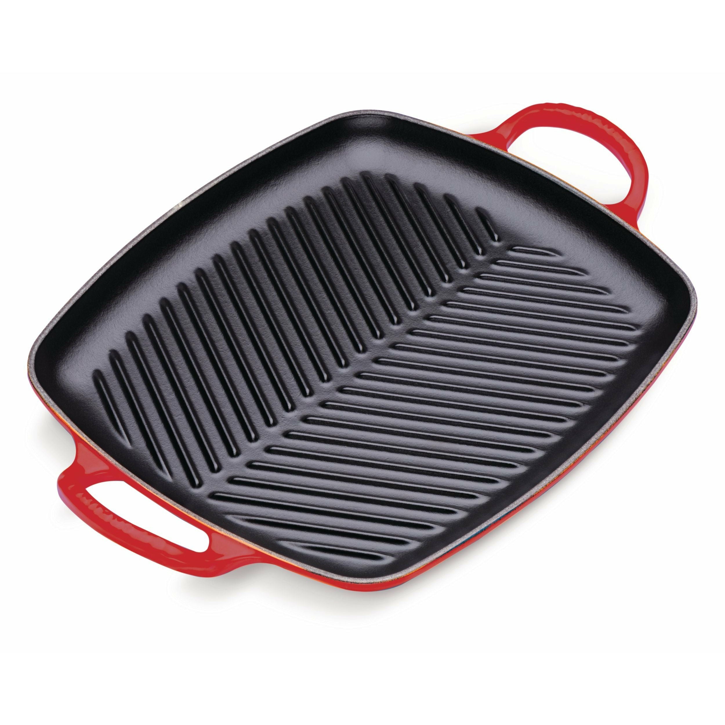 Le Creuset Nature Flat Rectangular Grill Plate 30 Cm, Cherry Red