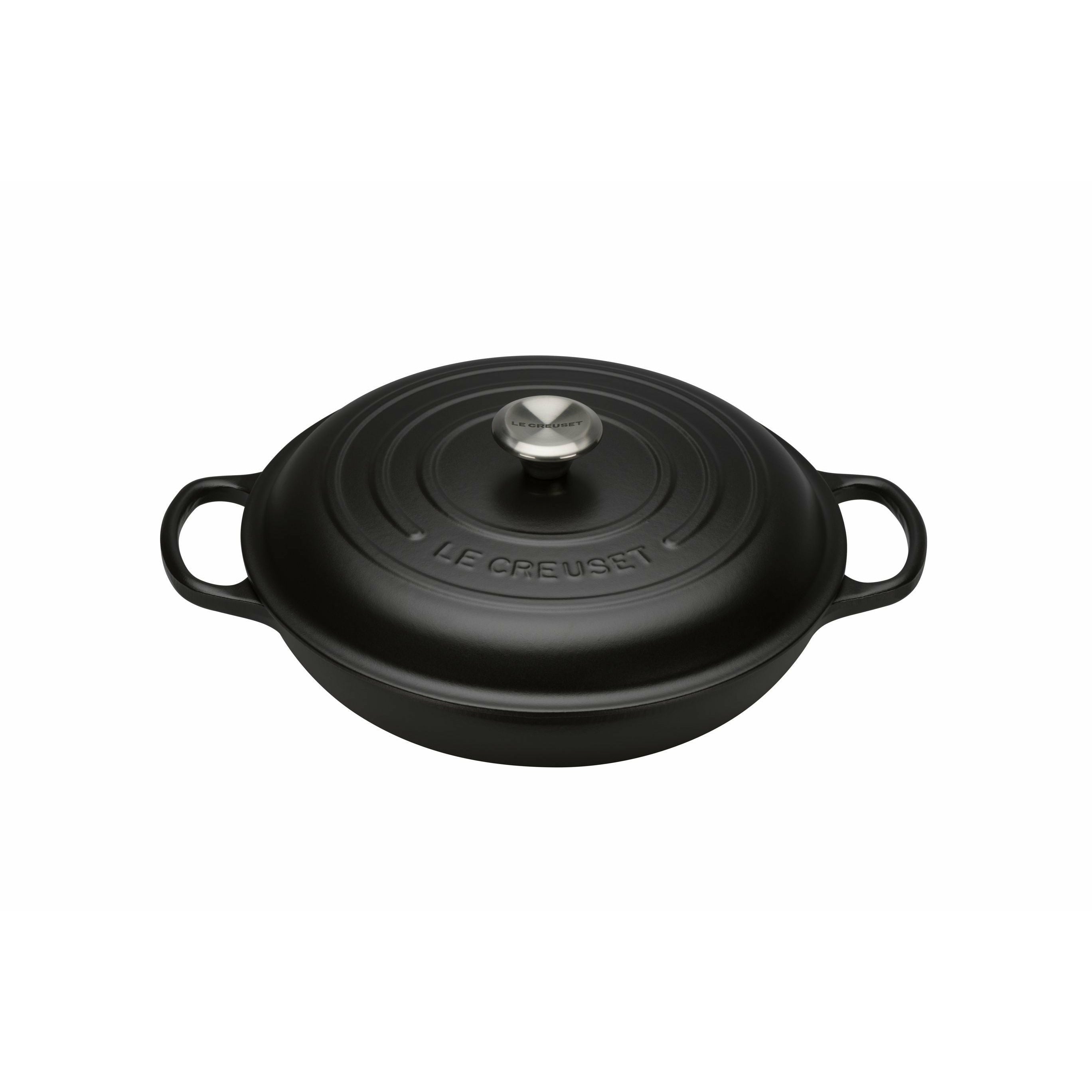 Le Creuset Signature Gourmet Professional Pot con esmalte interno negro de 30 cm, negro