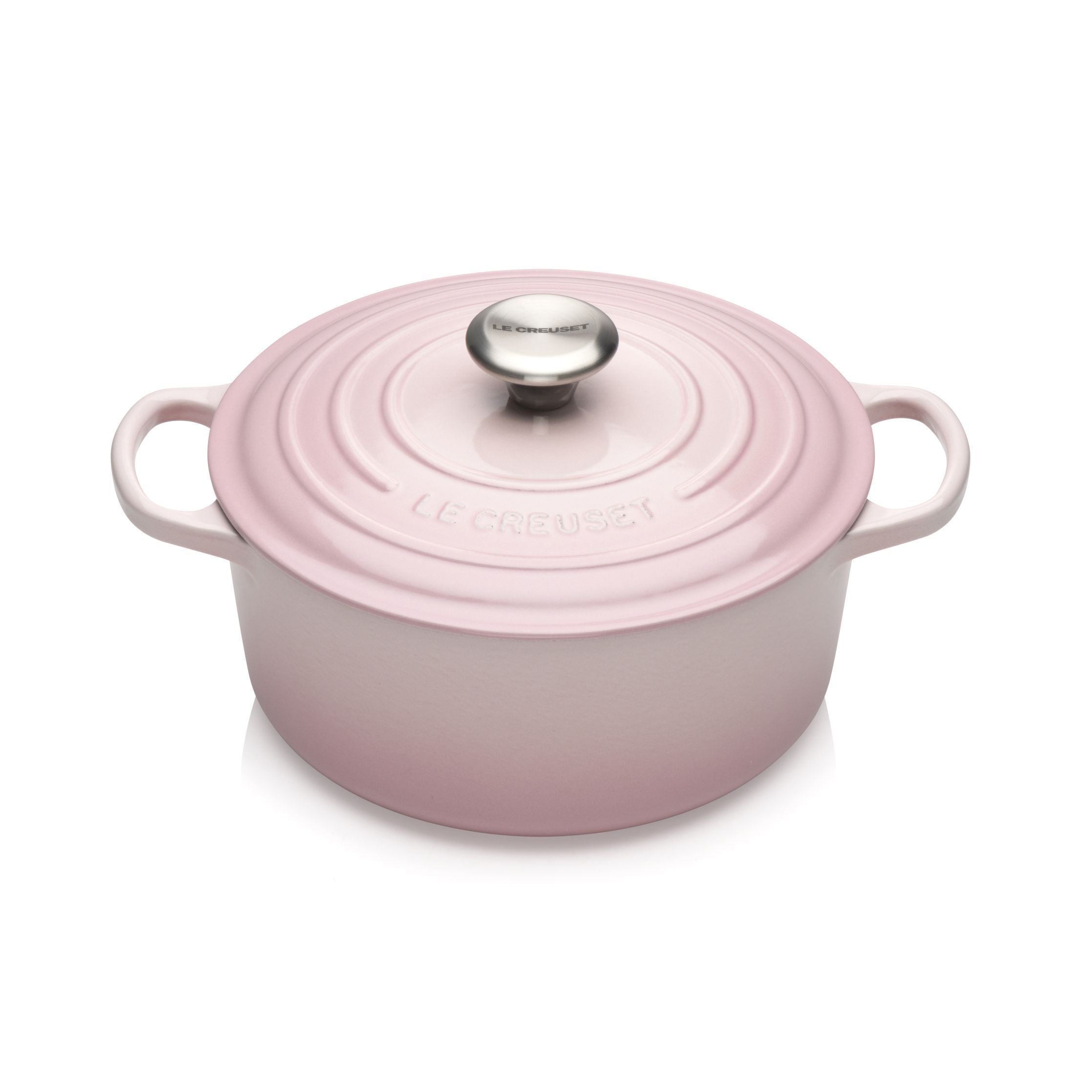 Le Creuset Signature ronde Roaster 24 cm, coquille rose