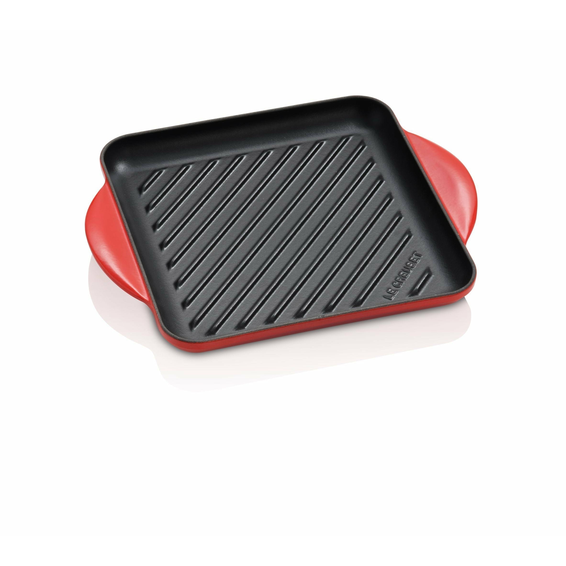 Le Creuset Tradition Square Grill Plate 24 Cm, Cherry Red