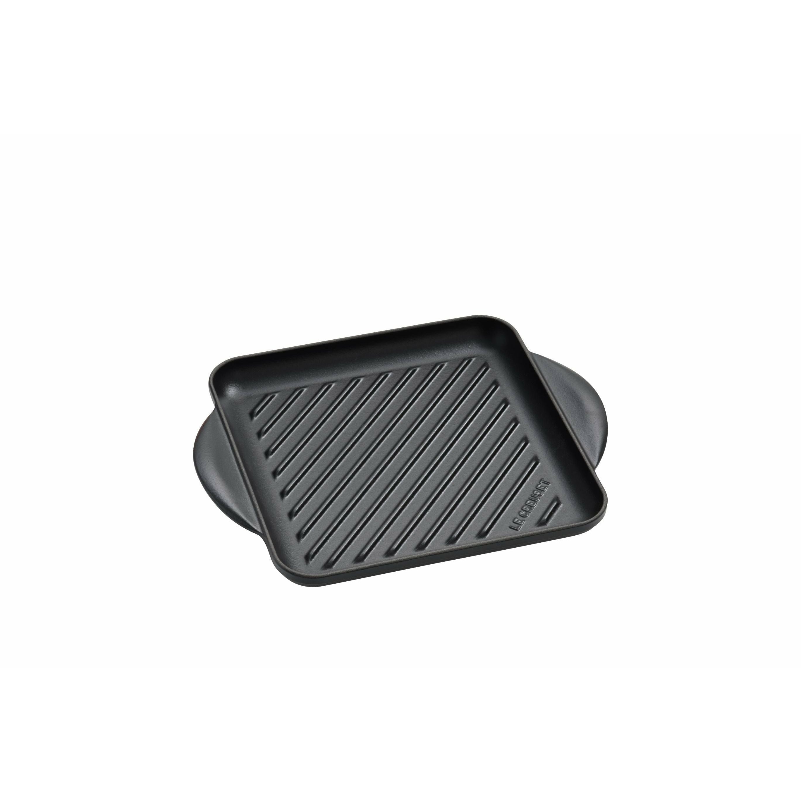 Le Creuset传统方形烧烤板24厘米，黑色