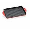 Le Creuset Traditie rechthoekige grillplaat 32 cm, kersenrood