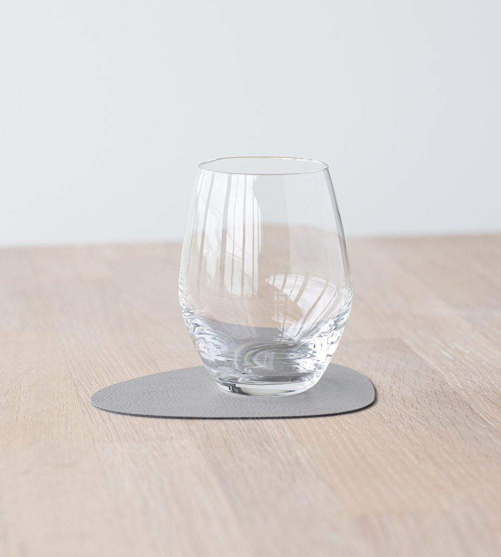 Lind Dna Curve Glass Coaster Serene Leather, Ash Gray
