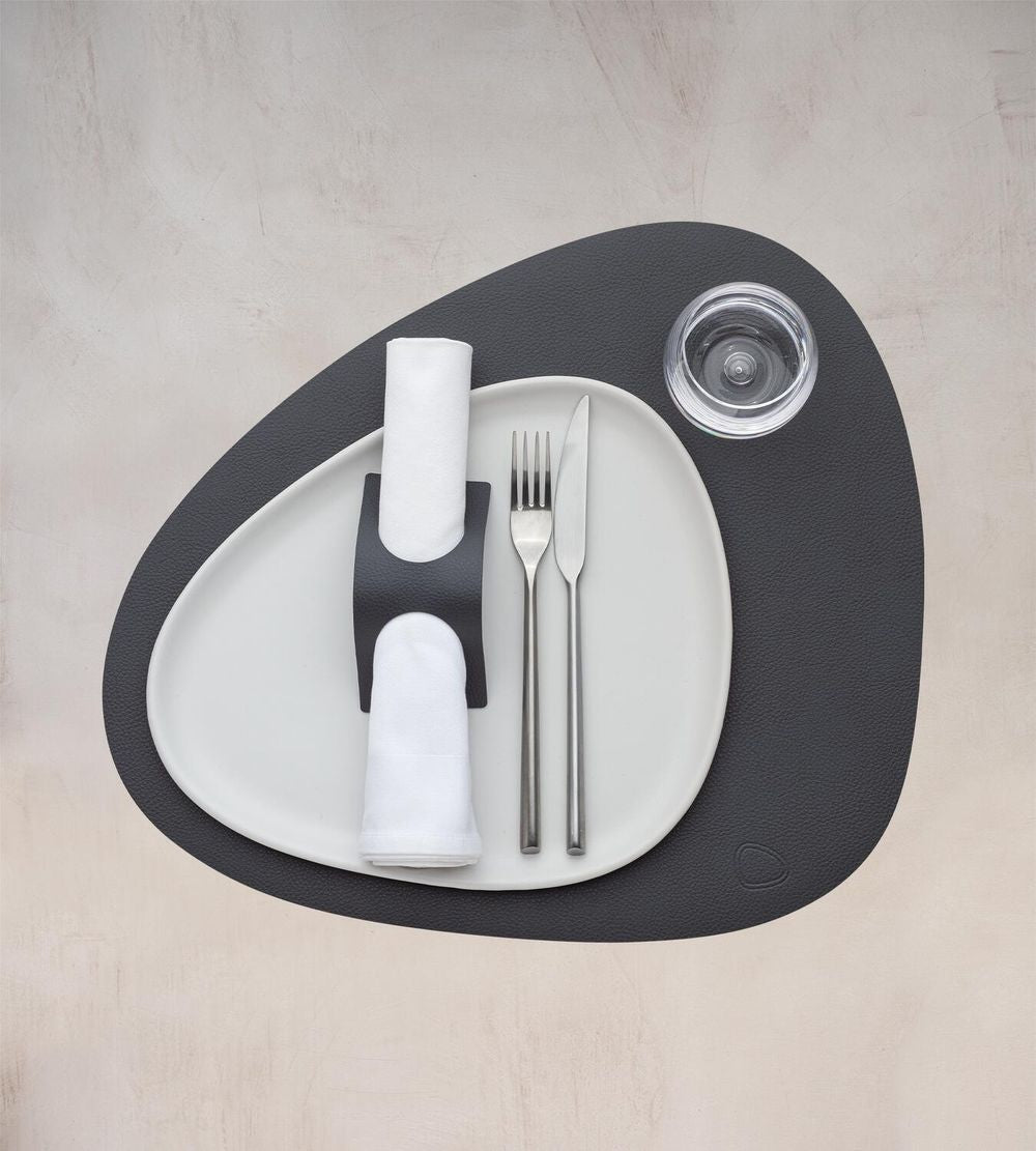 Lind Dna Courbe Placemat Cuir Serene L, anthracite