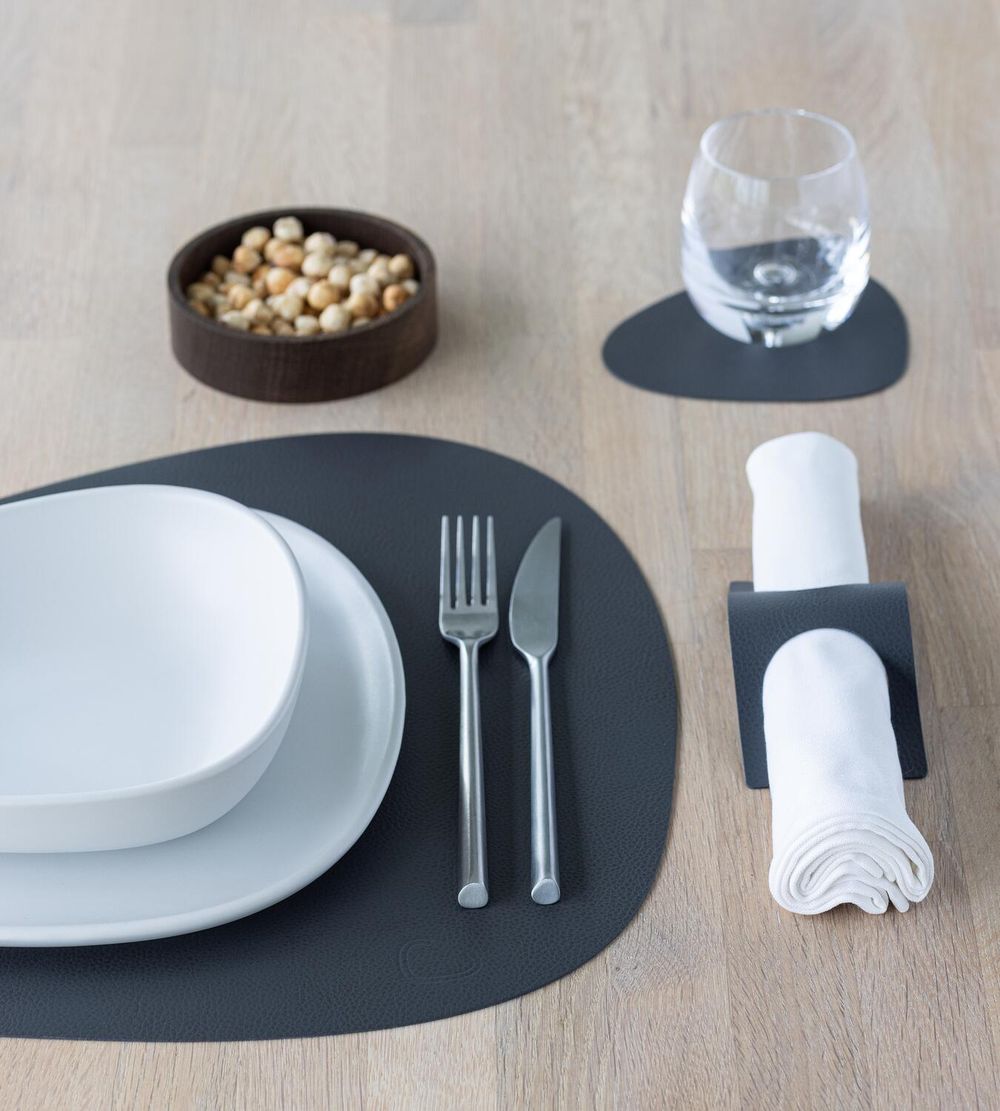 Lind Dna Courbe Placemat Cuir Serene L, anthracite