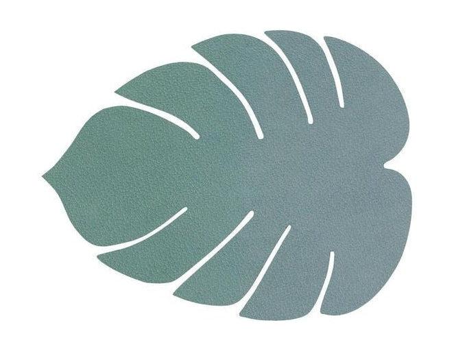 Lind DNA Leaf Glass Coaster de cuero Nupo, verde pastel
