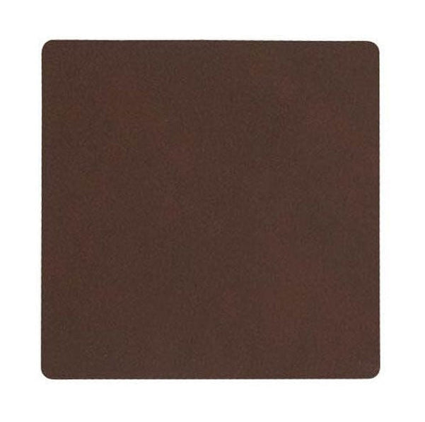 Lind DNA Square Glass Coaster Nupo Leather, mørkebrunt