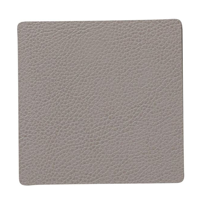 Lind ADN Square Glass Coaster Leather, Ash Grey