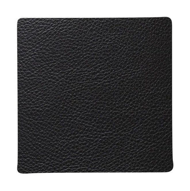 Lind ADN Square Glass Coaster Leather, negro
