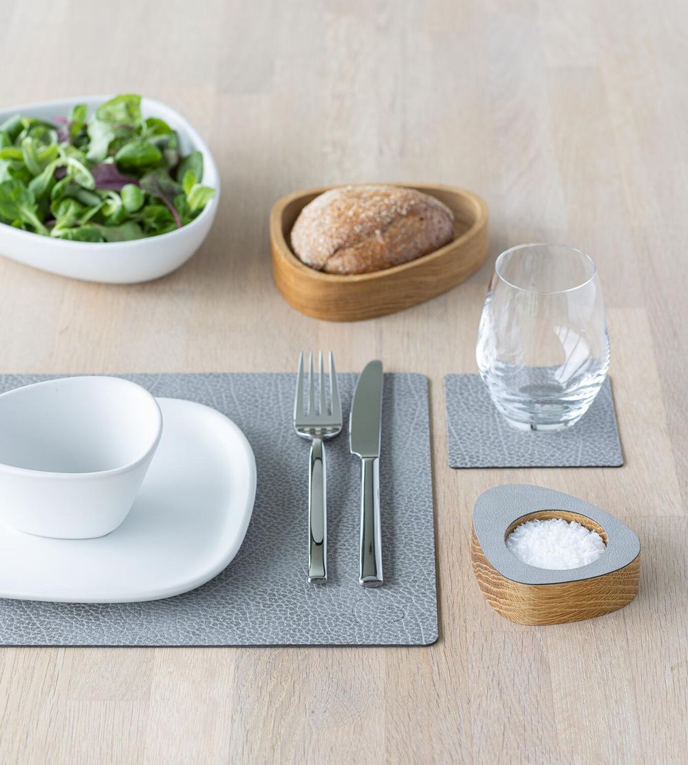 Lind Dna Square Placemat Hippo Leather M, Anthracite Grey