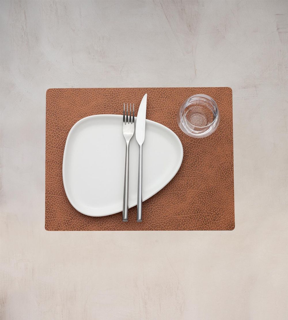 Lind Dna Square Placemat Hippo Leather M, Natural