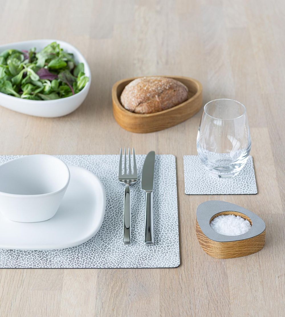 Lind Dna Square Placemat Hippo Leather M, White Grey