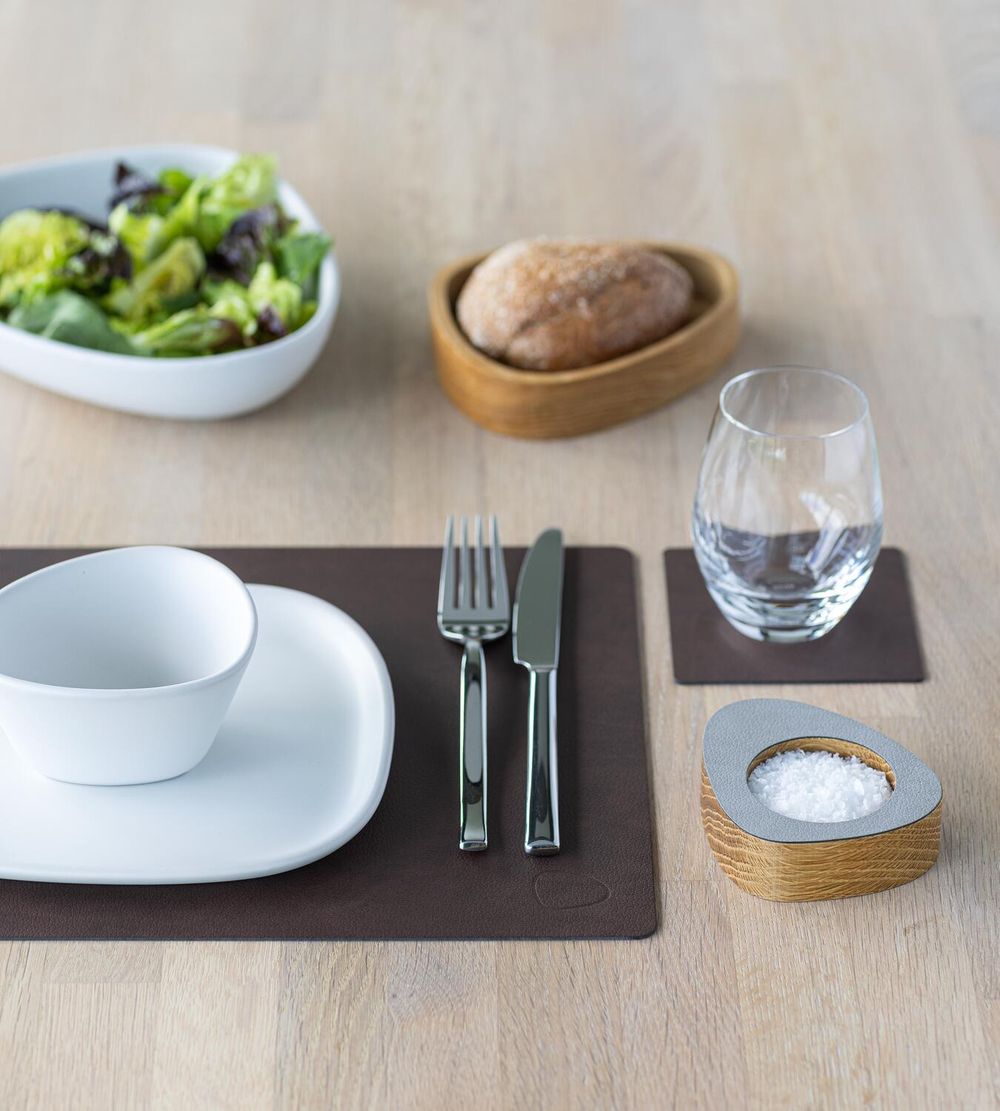 Lind Dna Square Placemat Nupo Leather M, Dark Brown
