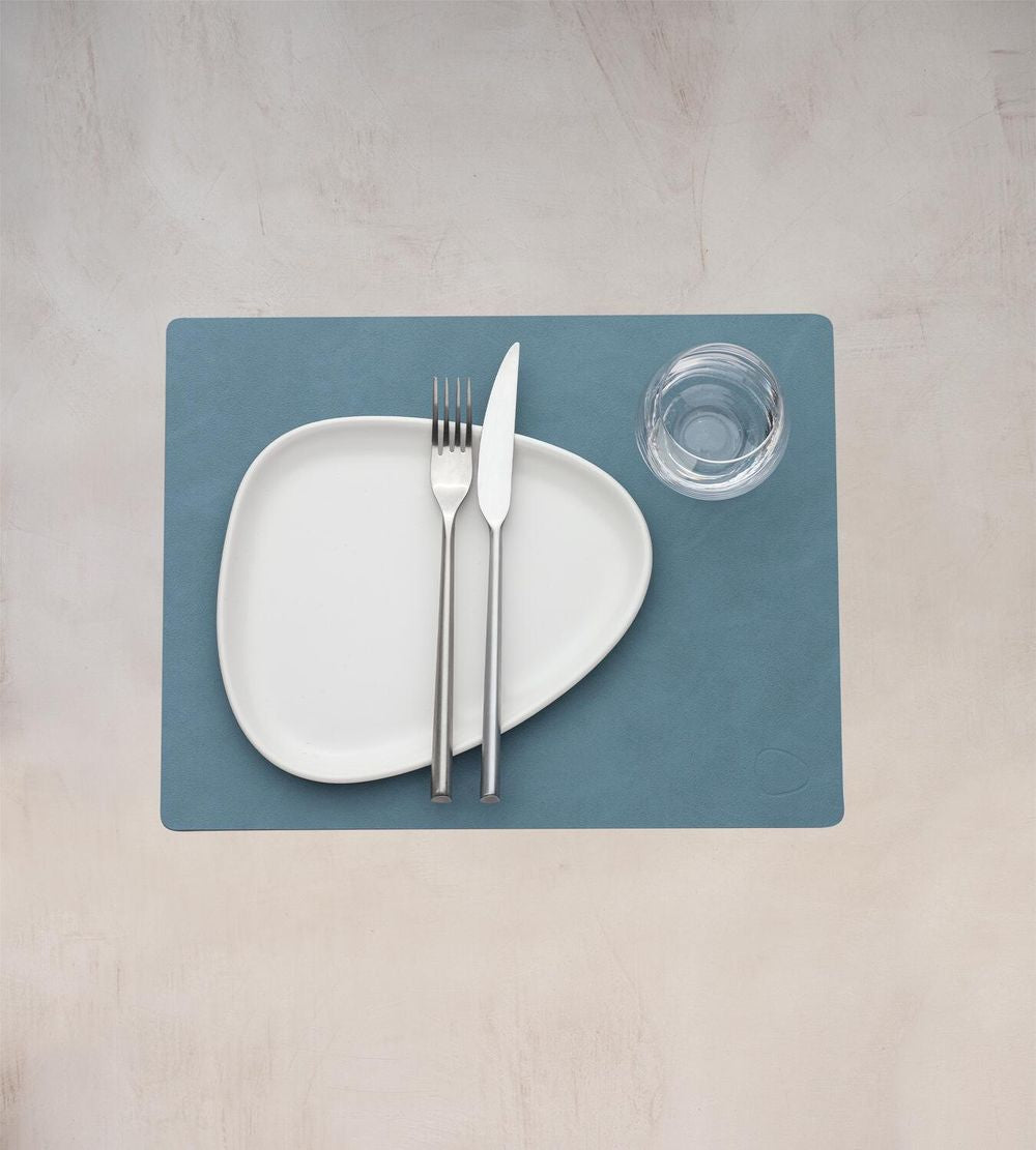 Lind Dna Square Placemat Nupo Leather M, Light Blue