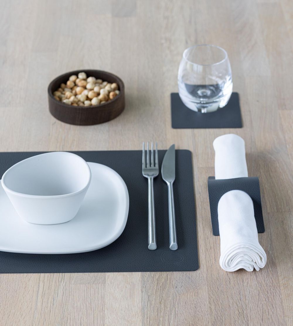 Lind Dna Placemat carré Cuir Serene M, anthracite