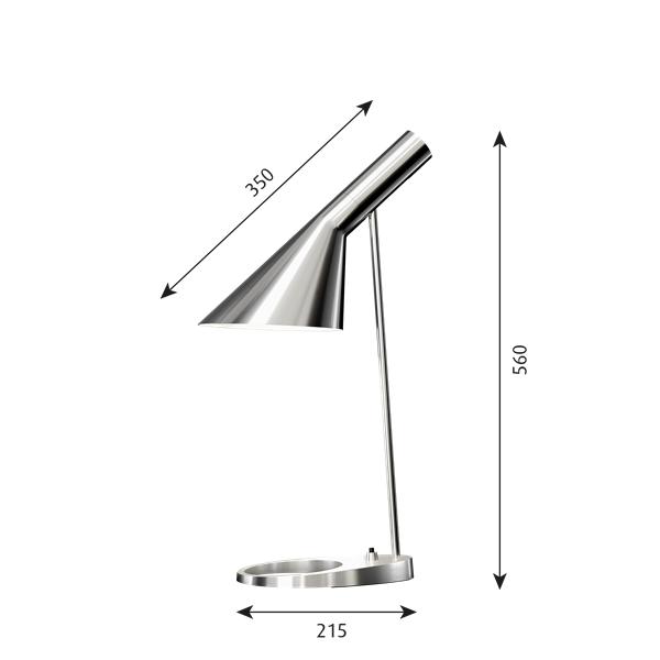 Louis Poulsen AJ Table Lamp V3, rustfrit stål