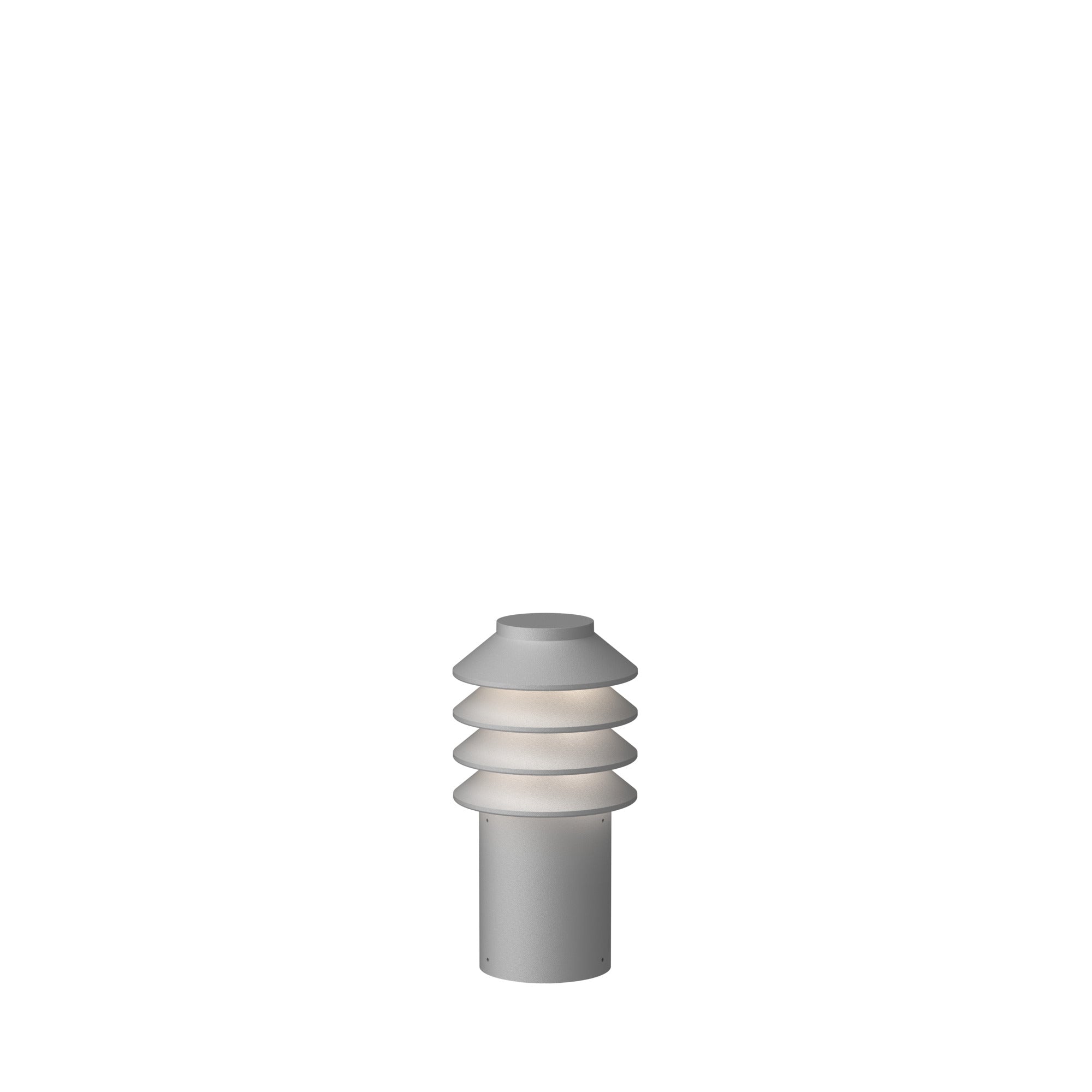 Louis Poulsen Basted Garden Bollard Light Small Aluminium LED 3000 K med Earth Piece O/Adapter