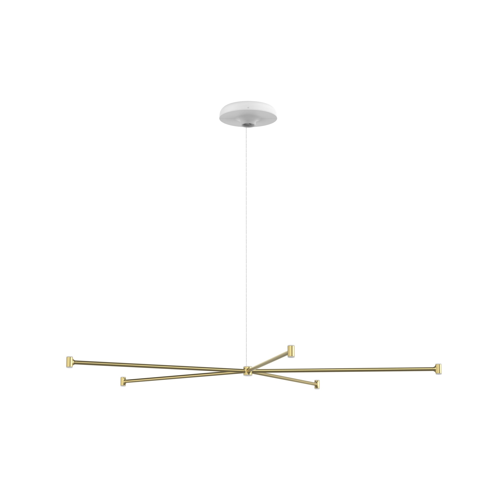 Louis Poulsen Dependant Suspension System 6 Circular, Brass Metallized/White