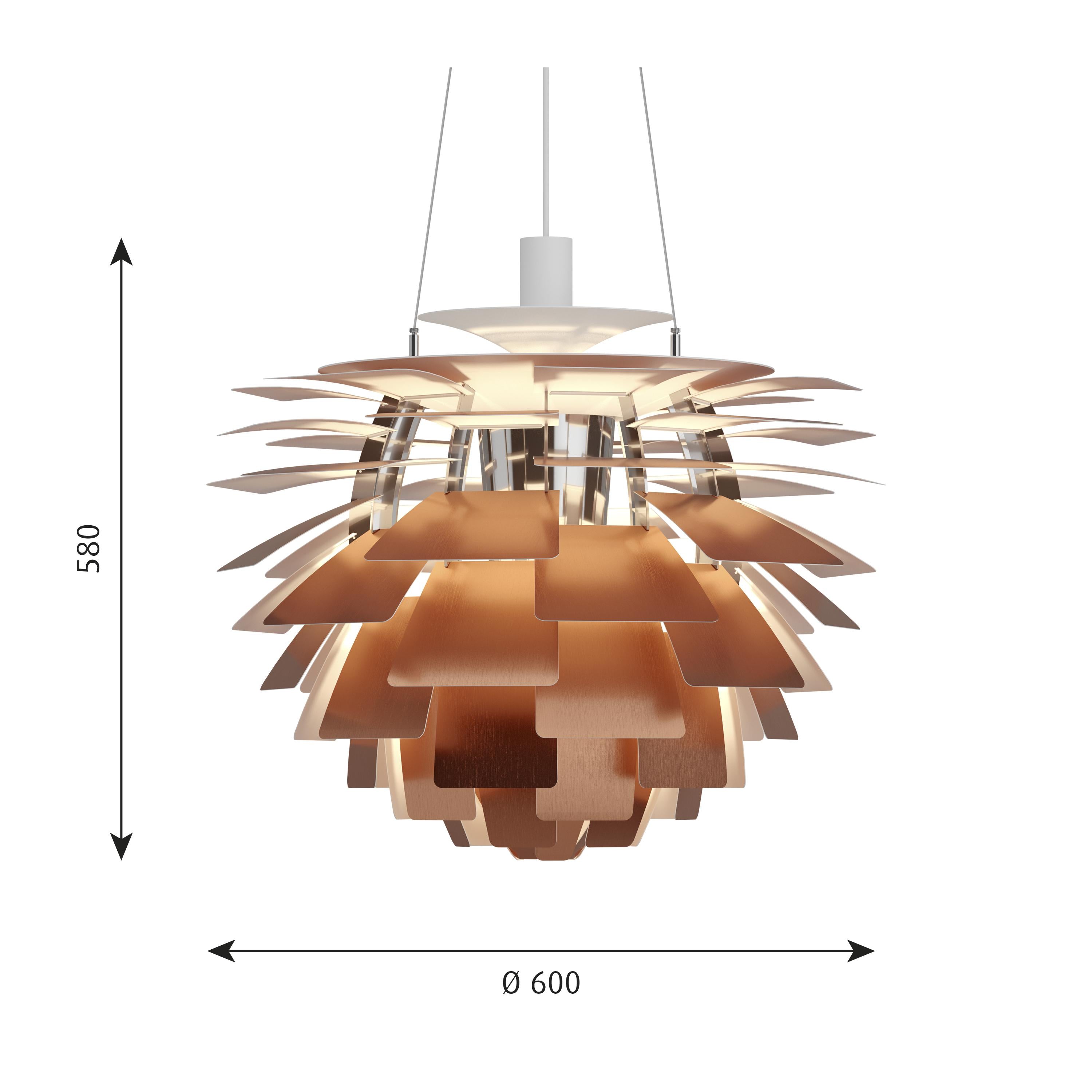 Louis Poulsen Cuivre pendentif par artichauts à pH, Ø600