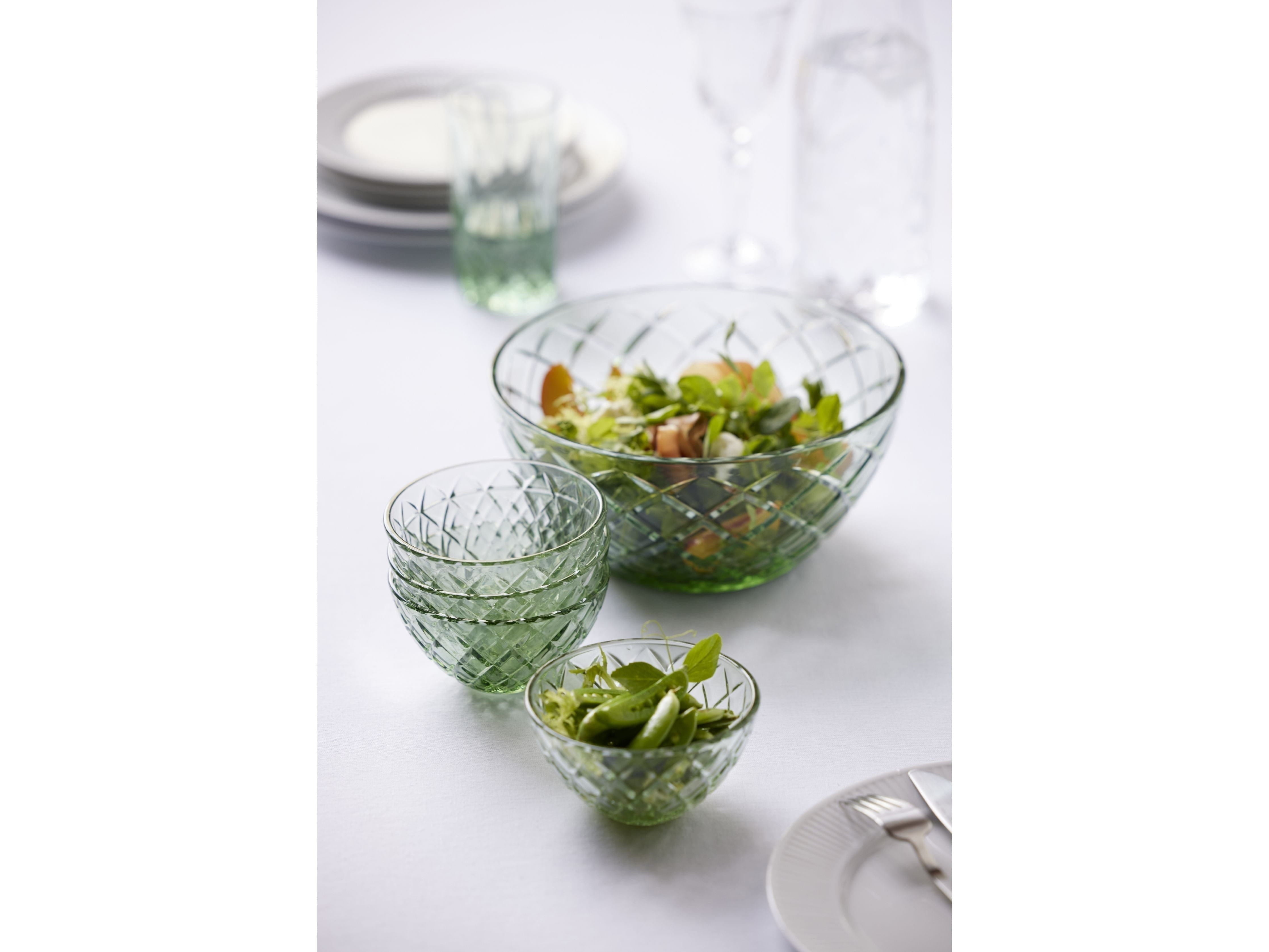 Lyngby Glas Sorrento Bowl Set von 4, grün