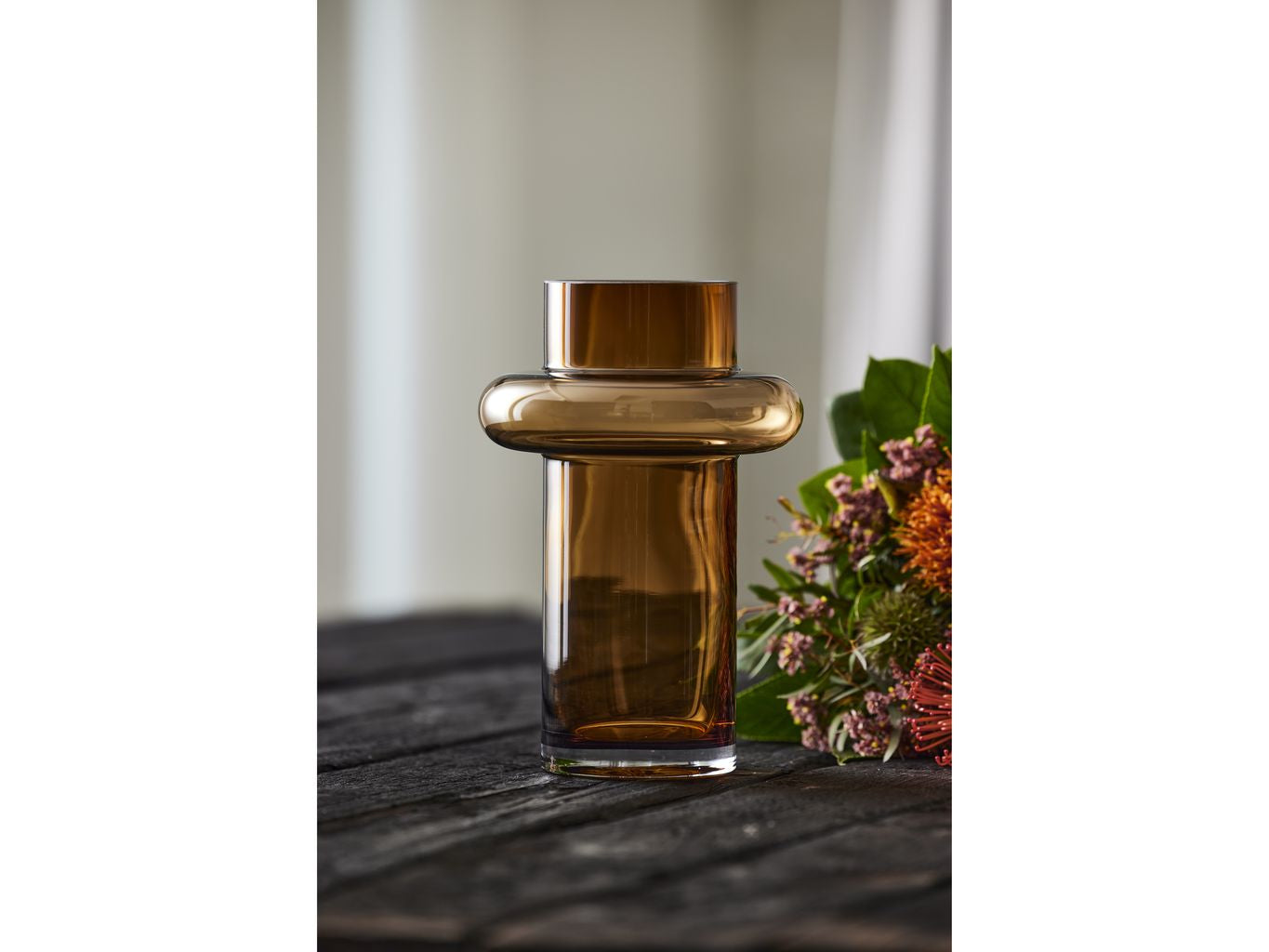 Lyngby Glas Tube Vase H: 25 cm, ambra