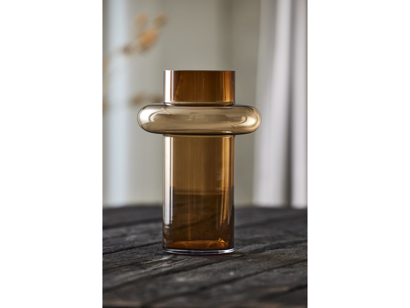 Vase tube en verre Lyngby H : 30 cm, Ambre