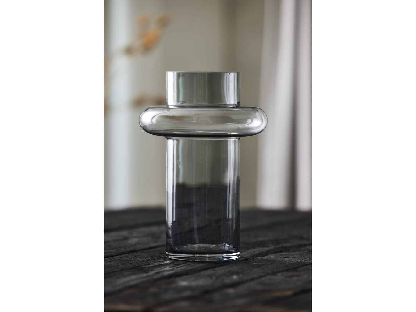 Vase tube en verre Lyngby H : 30 cm, fumé