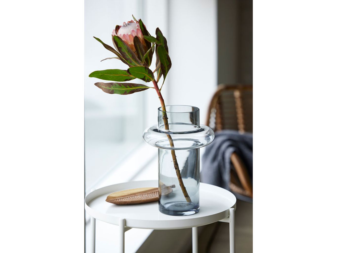 Vase tube en verre Lyngby H : 30 cm, fumé