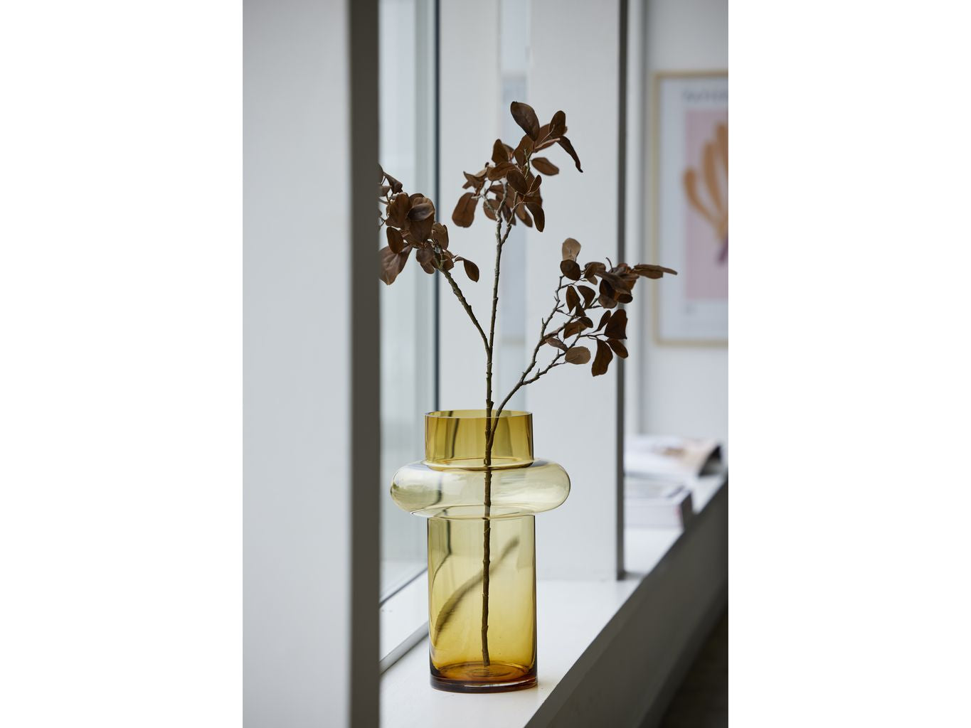 Lyngby Glas Tube Vase H: 40 cm, bärnsten