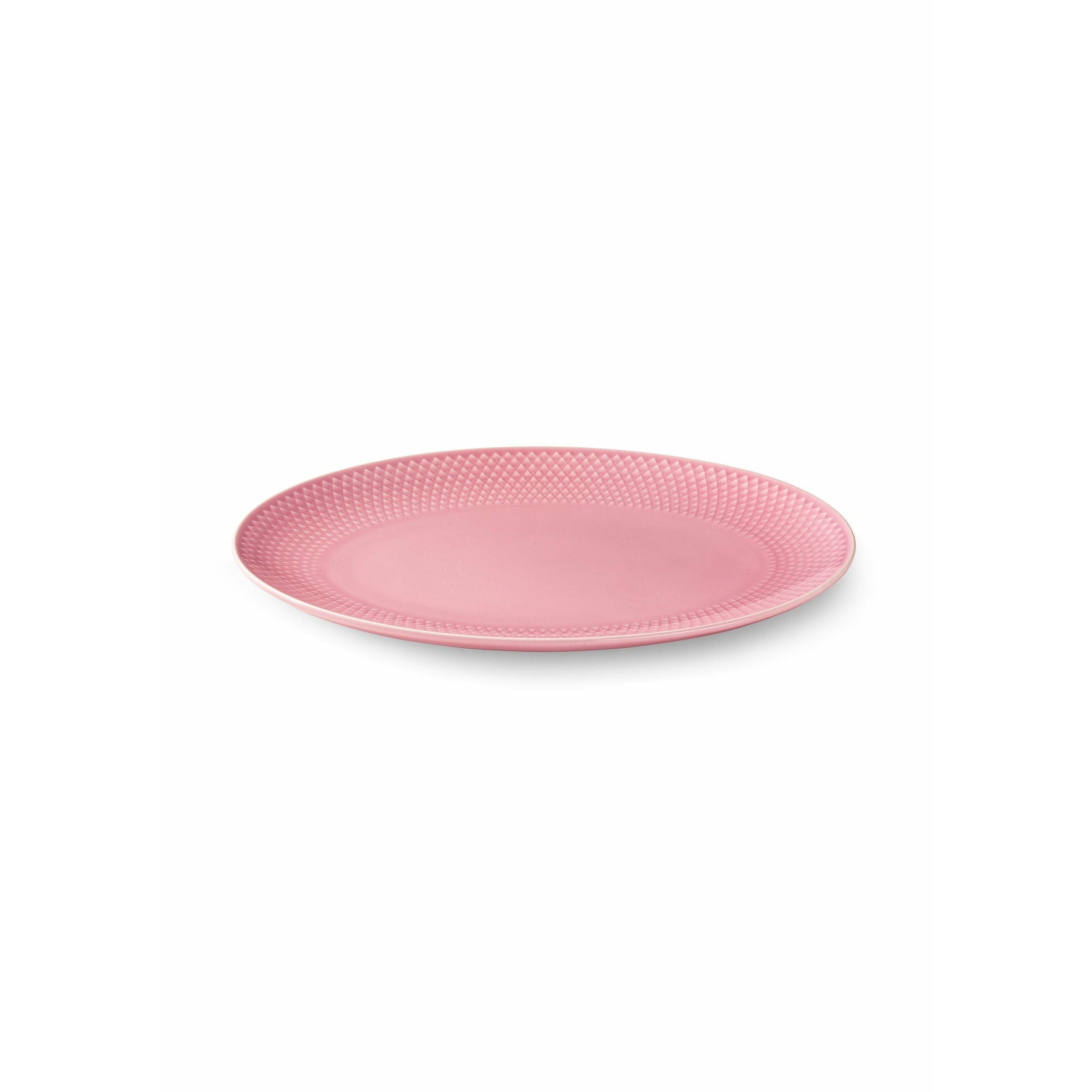 Lyngby Porcelæn Top ovale de couleur Rhombe 28,5x21,5 cm, rose