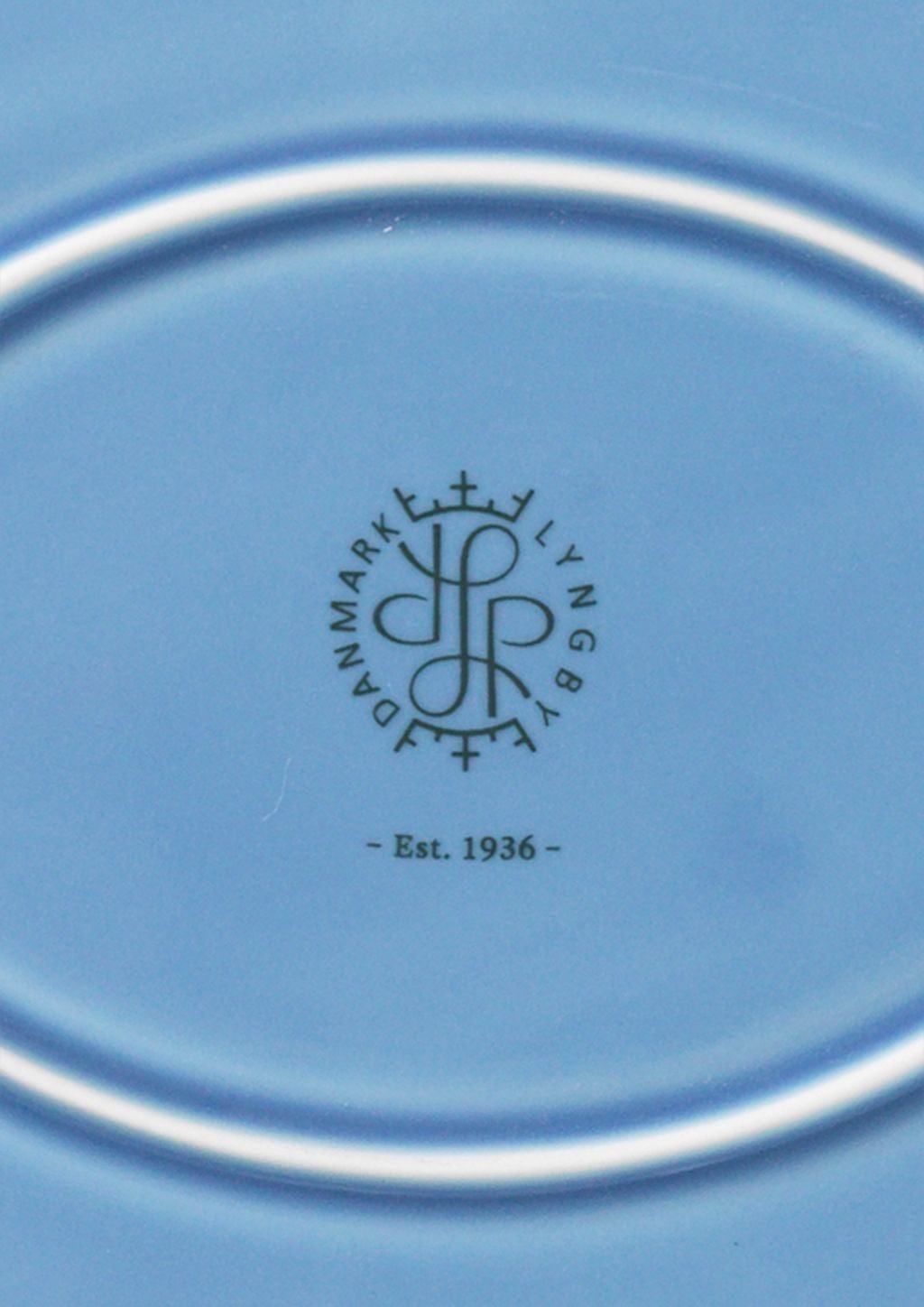 Lyngby Porcelæn Rhombe Couleur ovale Plaque de service 28,5x21,5, bleu