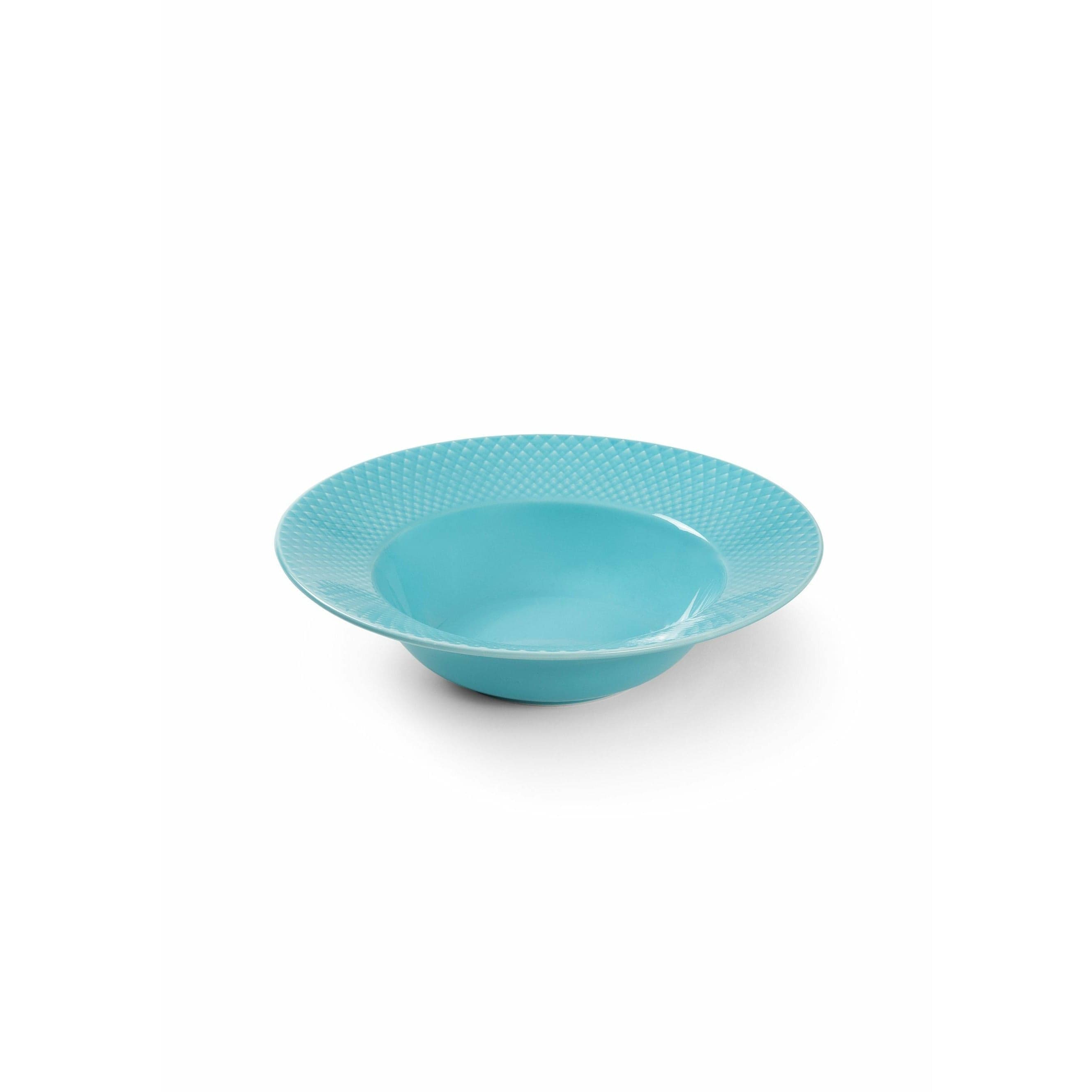 Lyngby porcelæ Rhombe litasúpa plata Ø24,5 cm, grænblár