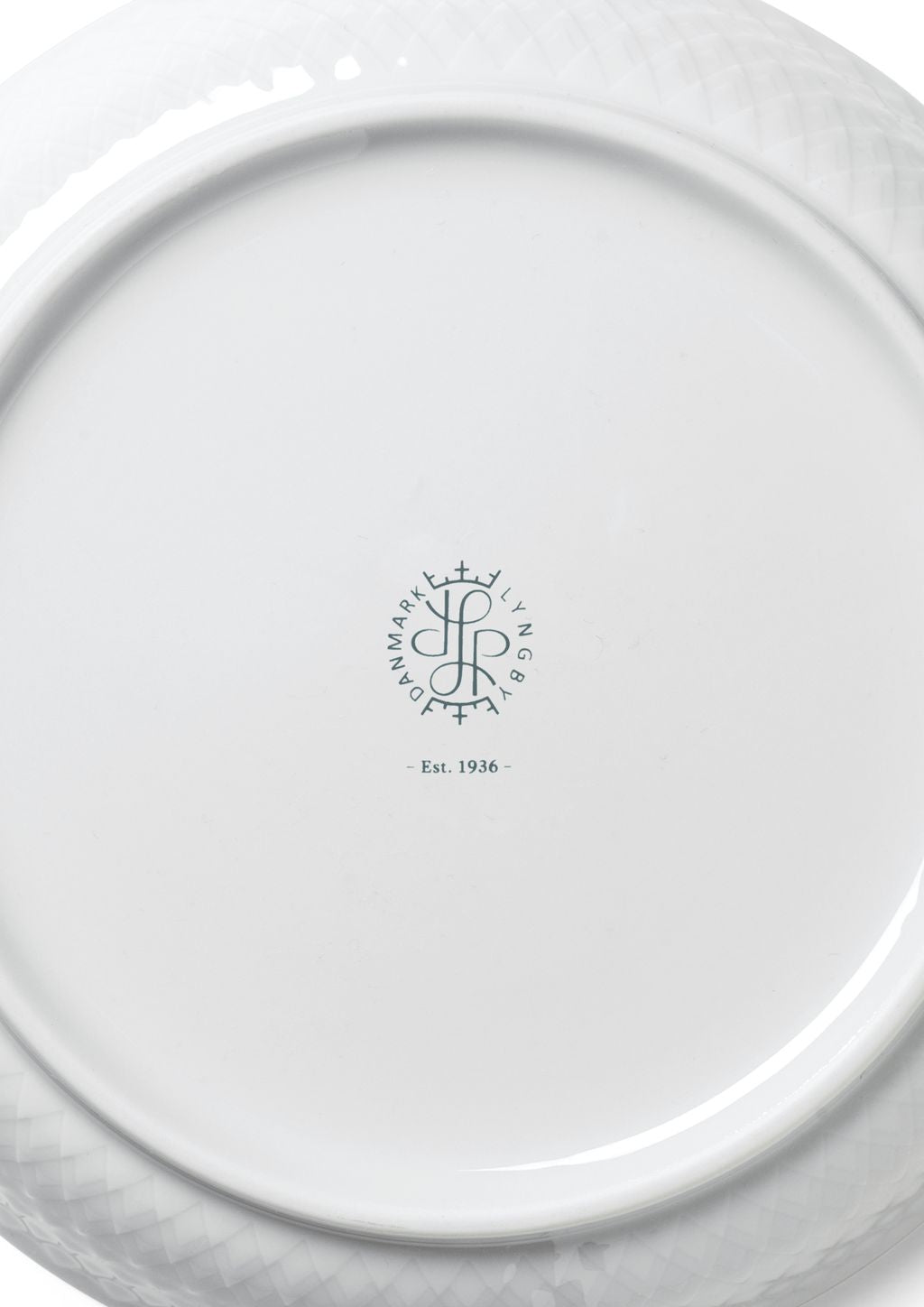 Lyngby Porcelæn Rhombe dessertplade ø16 cm, hvid