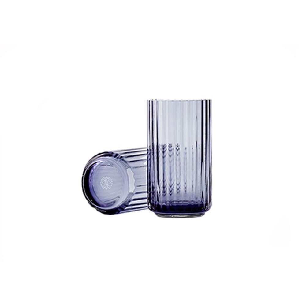 Lyngby Porcelæn Maljakko H38 cm puhallettu lasi, keskiyön sininen