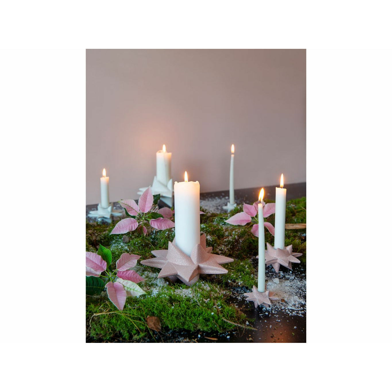 Medusa Köpenhamn Skytte stjärnkalenderljusstake, rosa