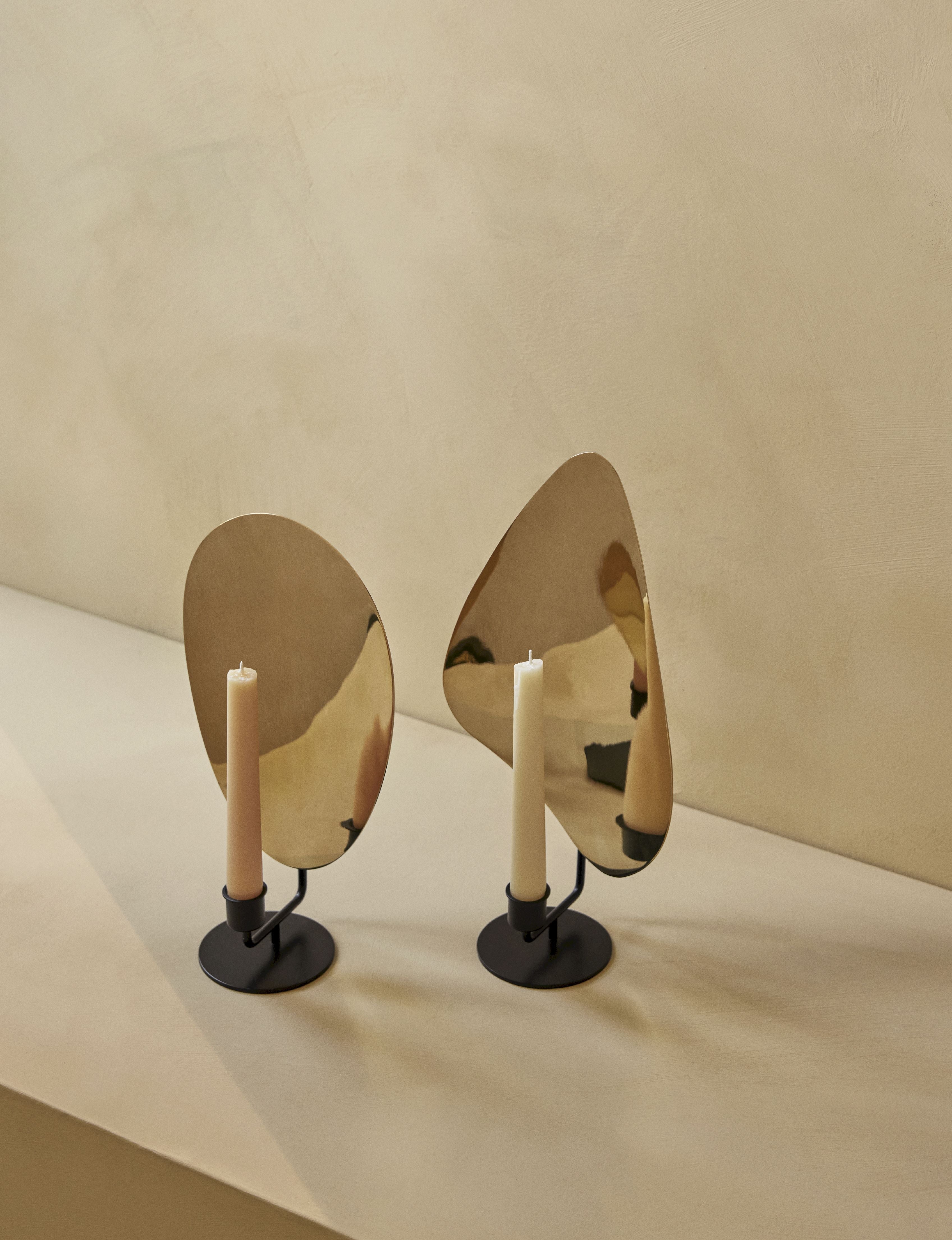 奥多·哥本哈根弗朗布桌烛台30厘米，黑色/抛光黄铜