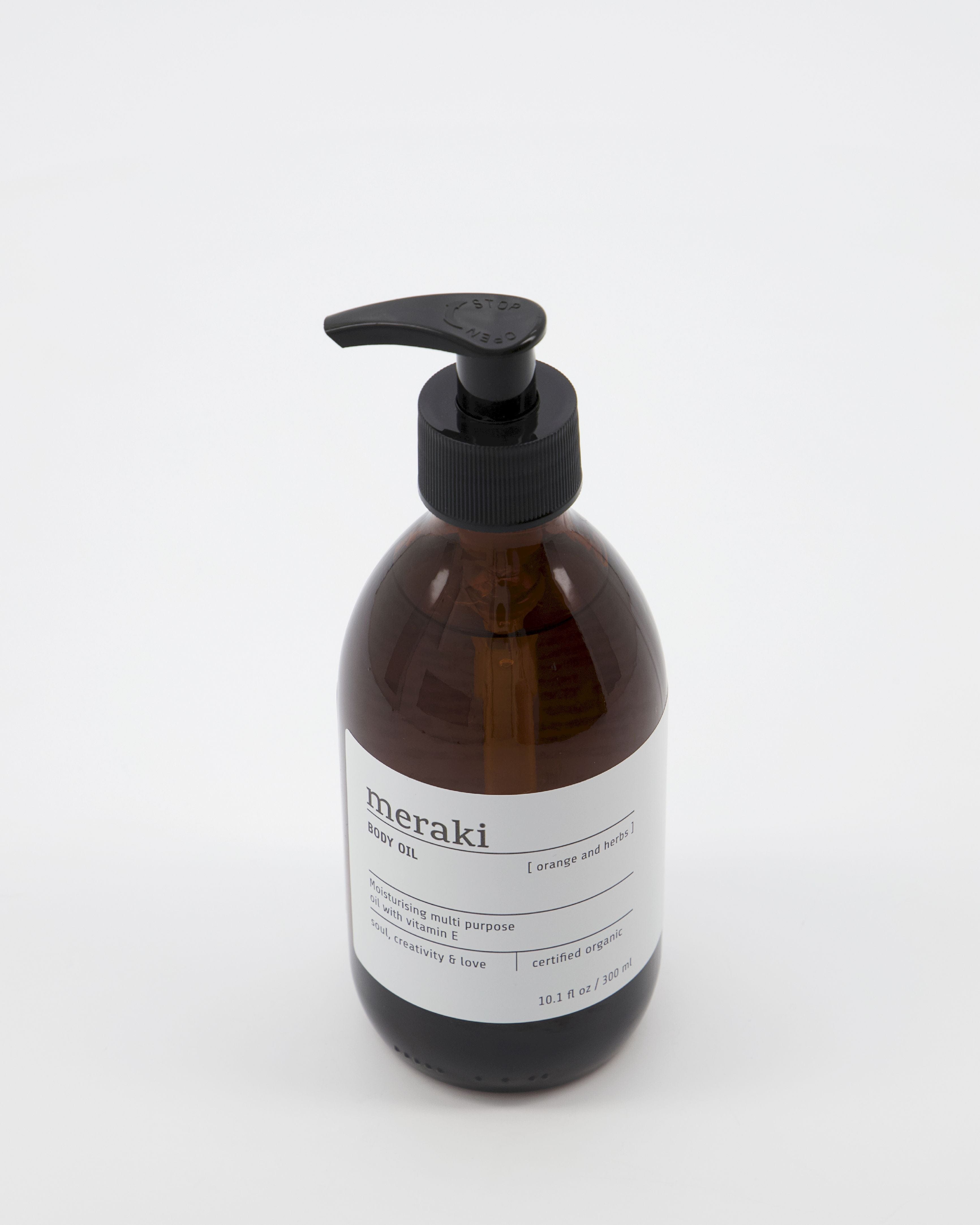 Meraki Bodyolie 300 ml, oranje en kruiden